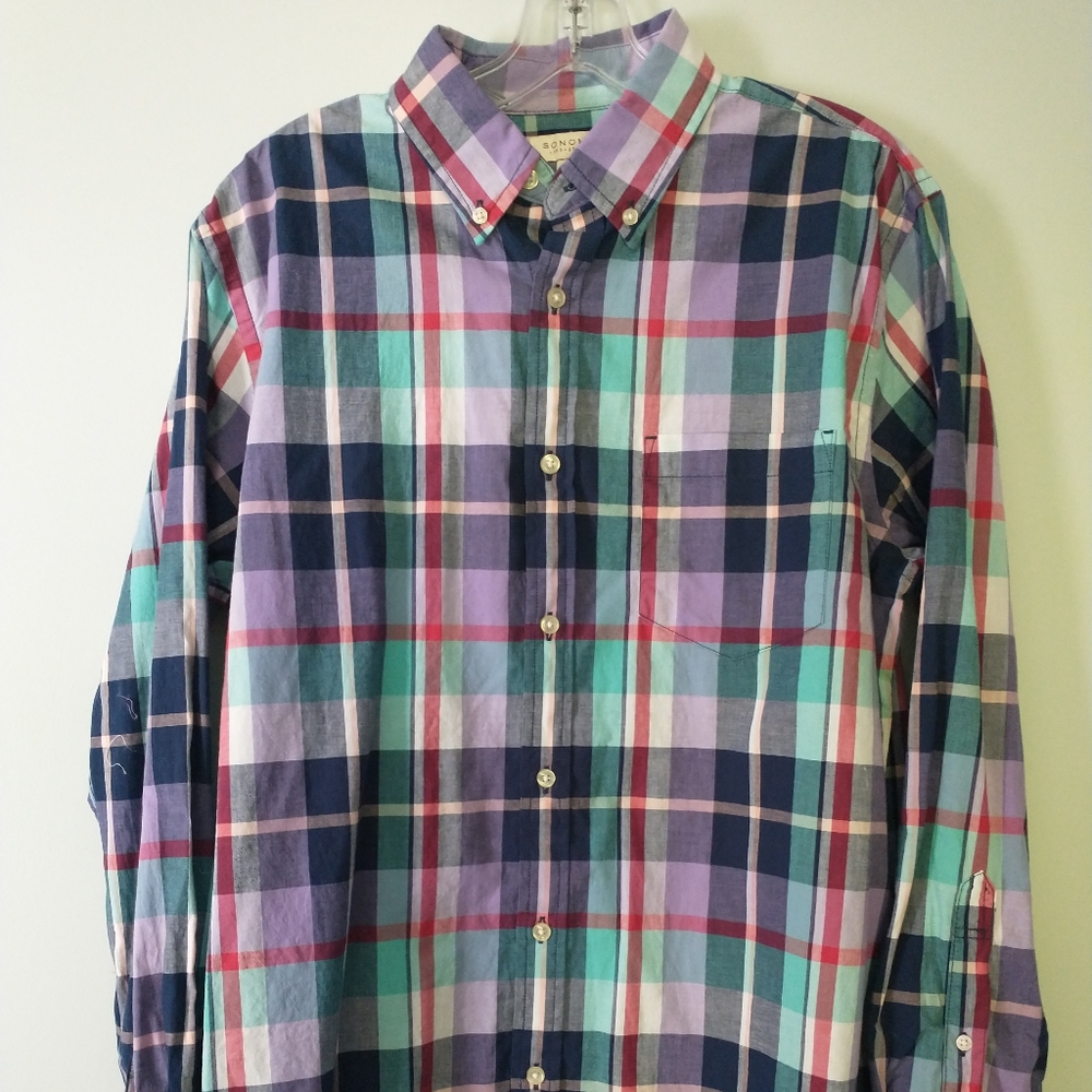 NWOT Sonoma plaid shirt size M